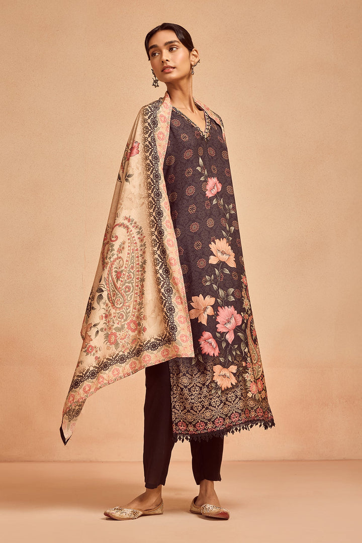 Black Embellished Kurta Set