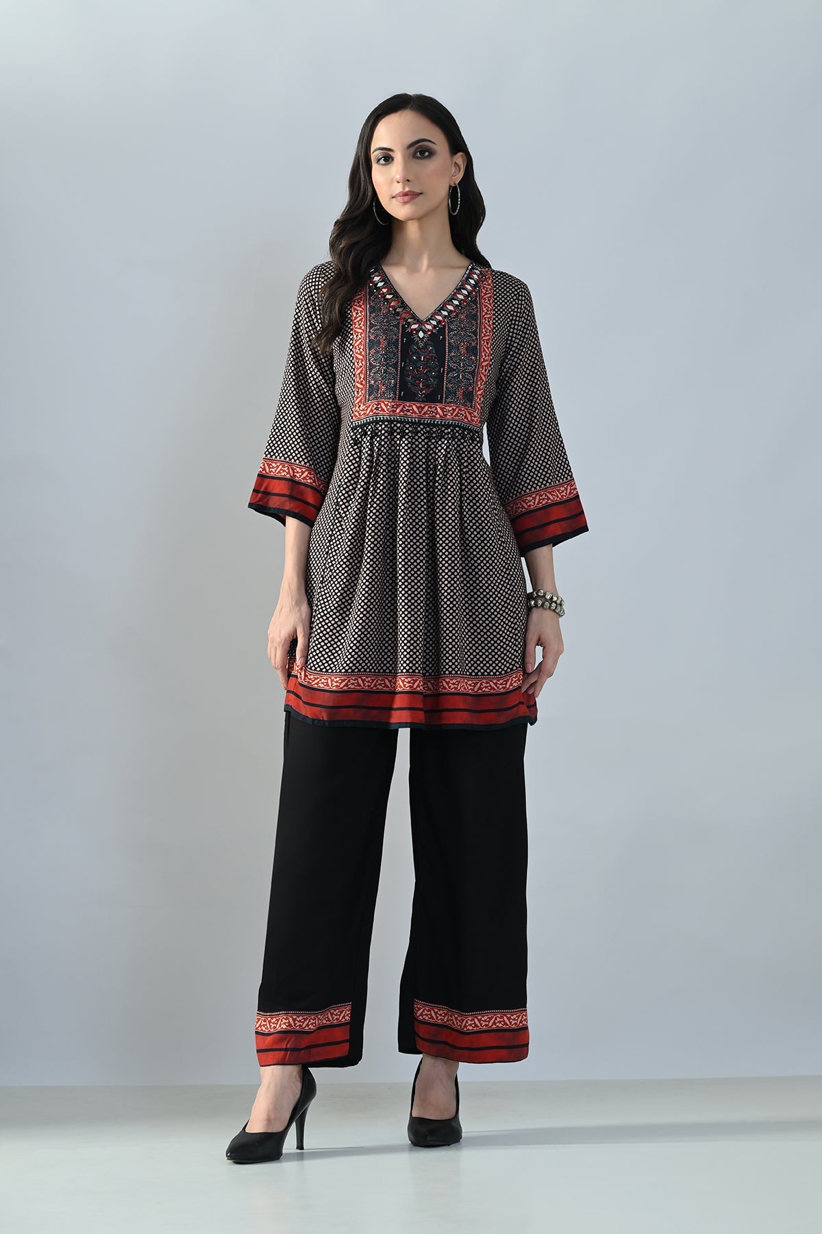 Black Printed Co-Ord Set