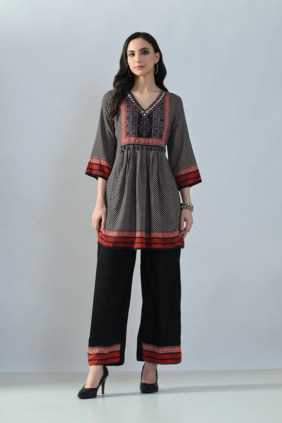 Black Printed Co-Ord Set
