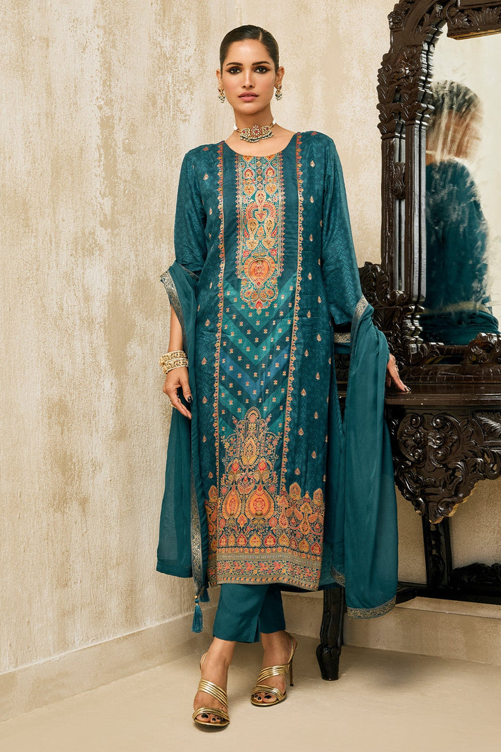 Blue Embellished Kurta Set