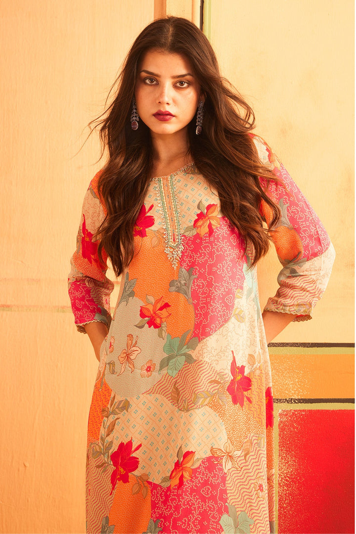 Multi Printed A-Line Dress