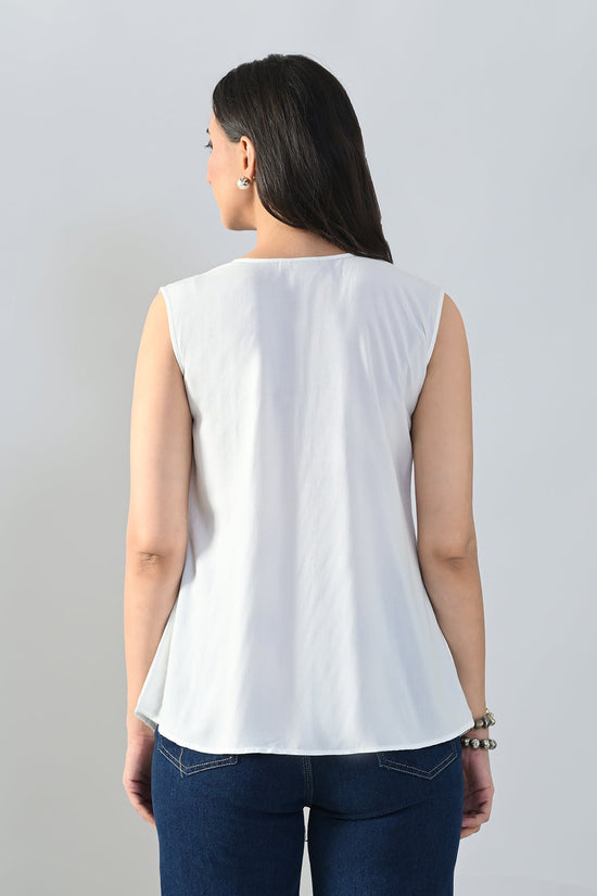 Cream Embroidered Top