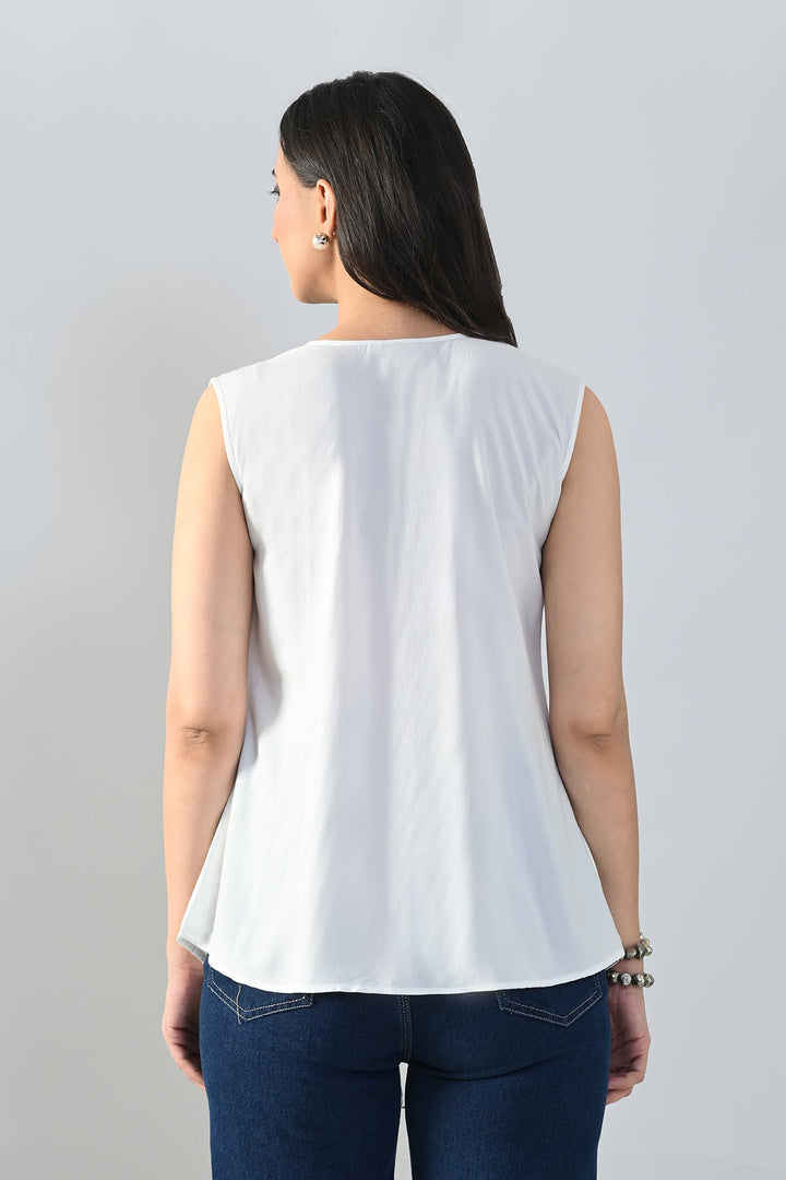 Cream Embroidered Top