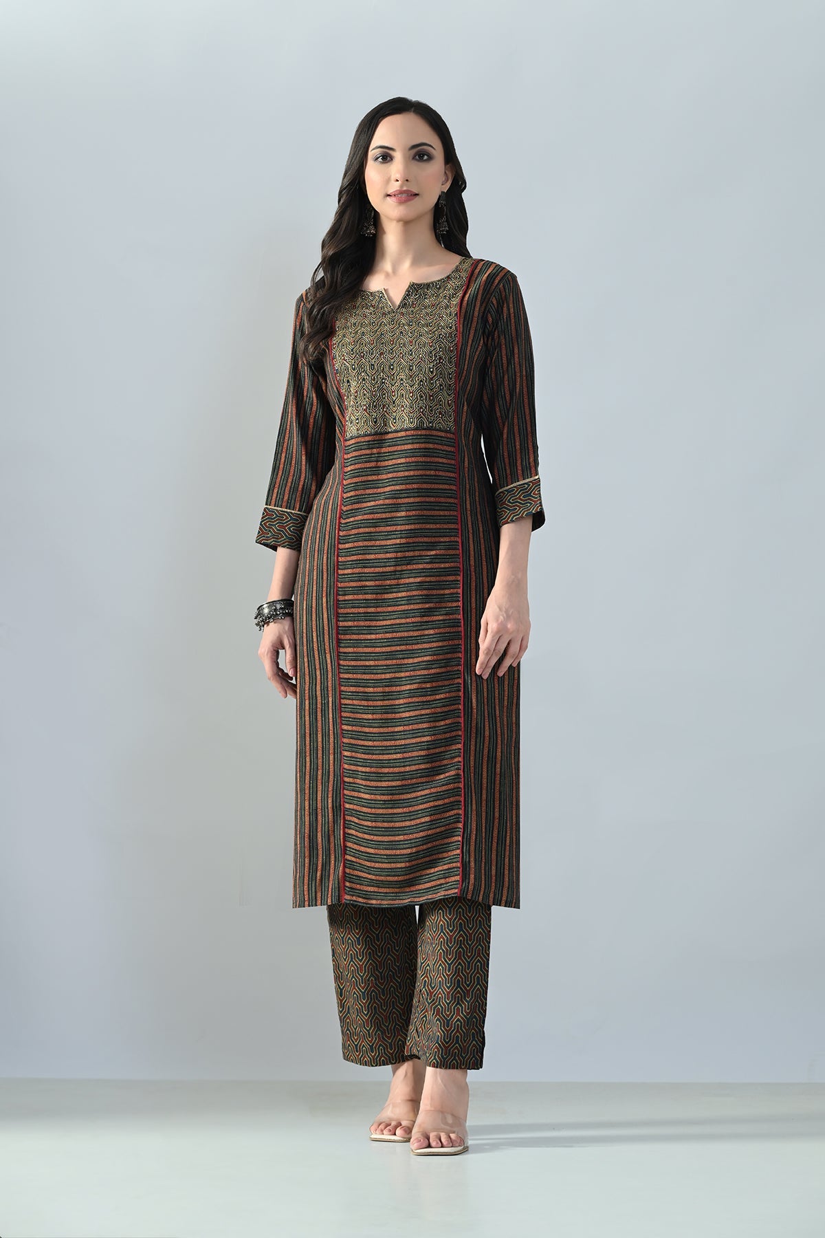 Multi Embellished Kurta 3 Pcs Set