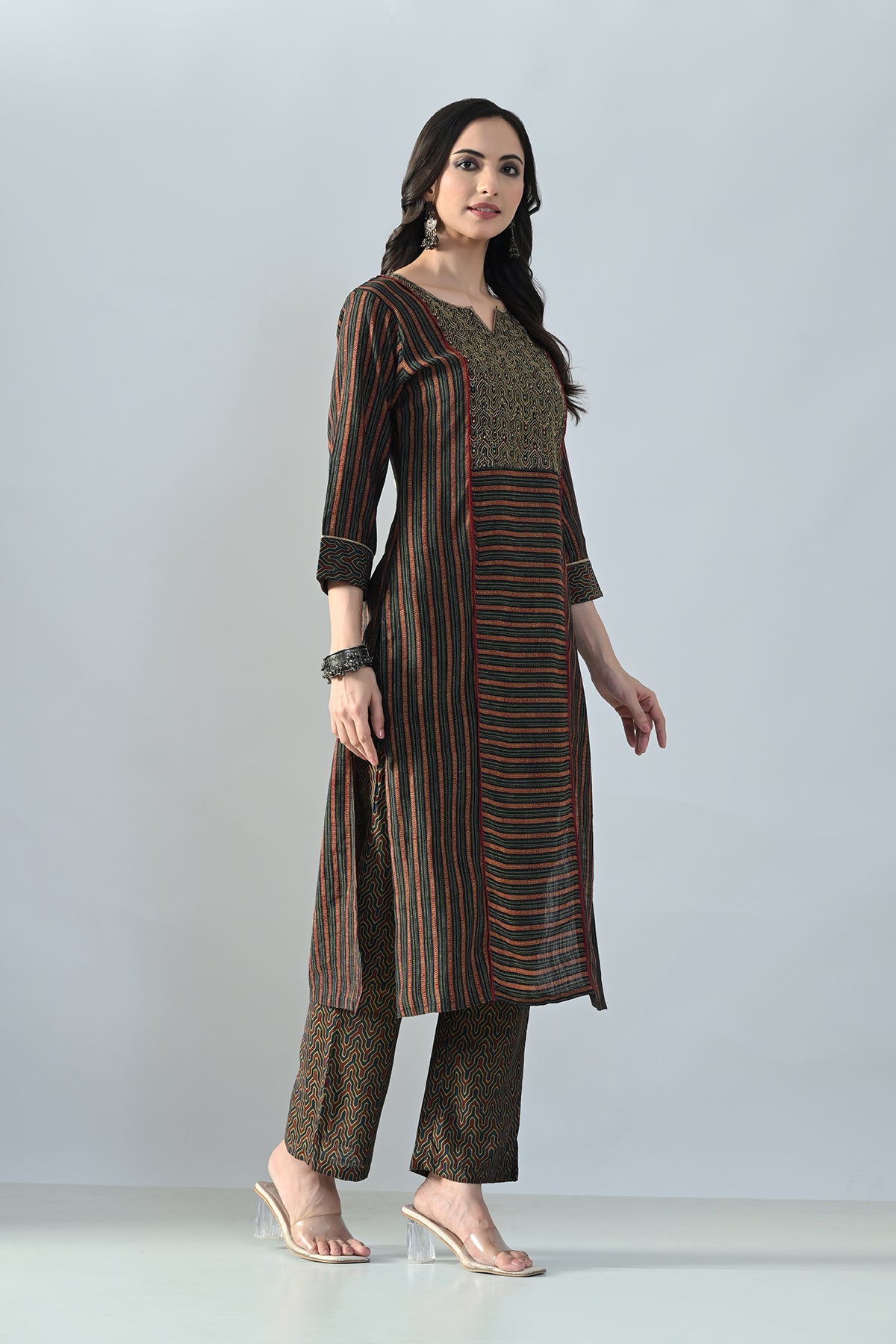 Multi Embellished Kurta 3 Pcs Set