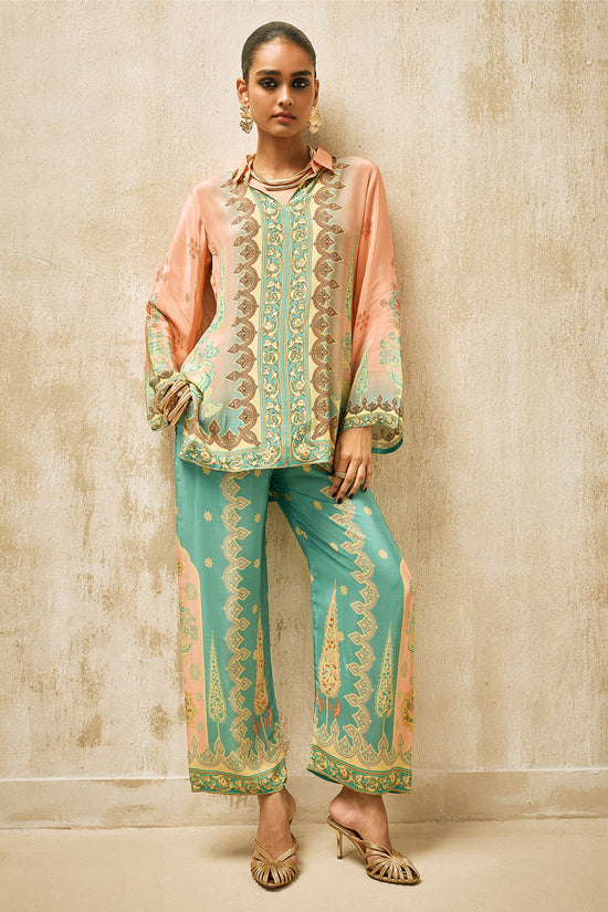 Peach Printed Co-Ord Set