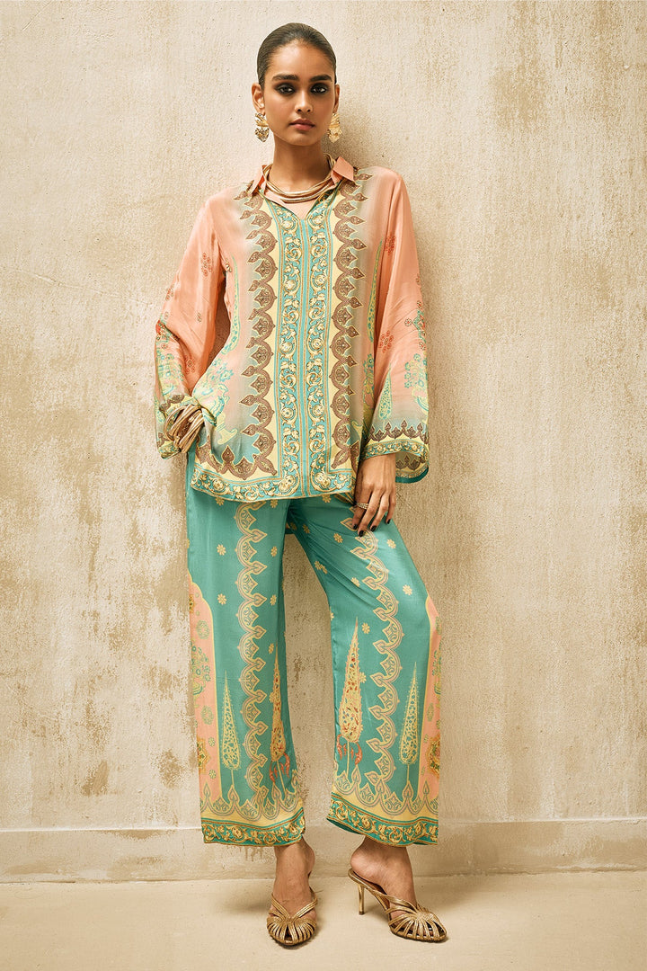 Peach Printed Co-Ord Set