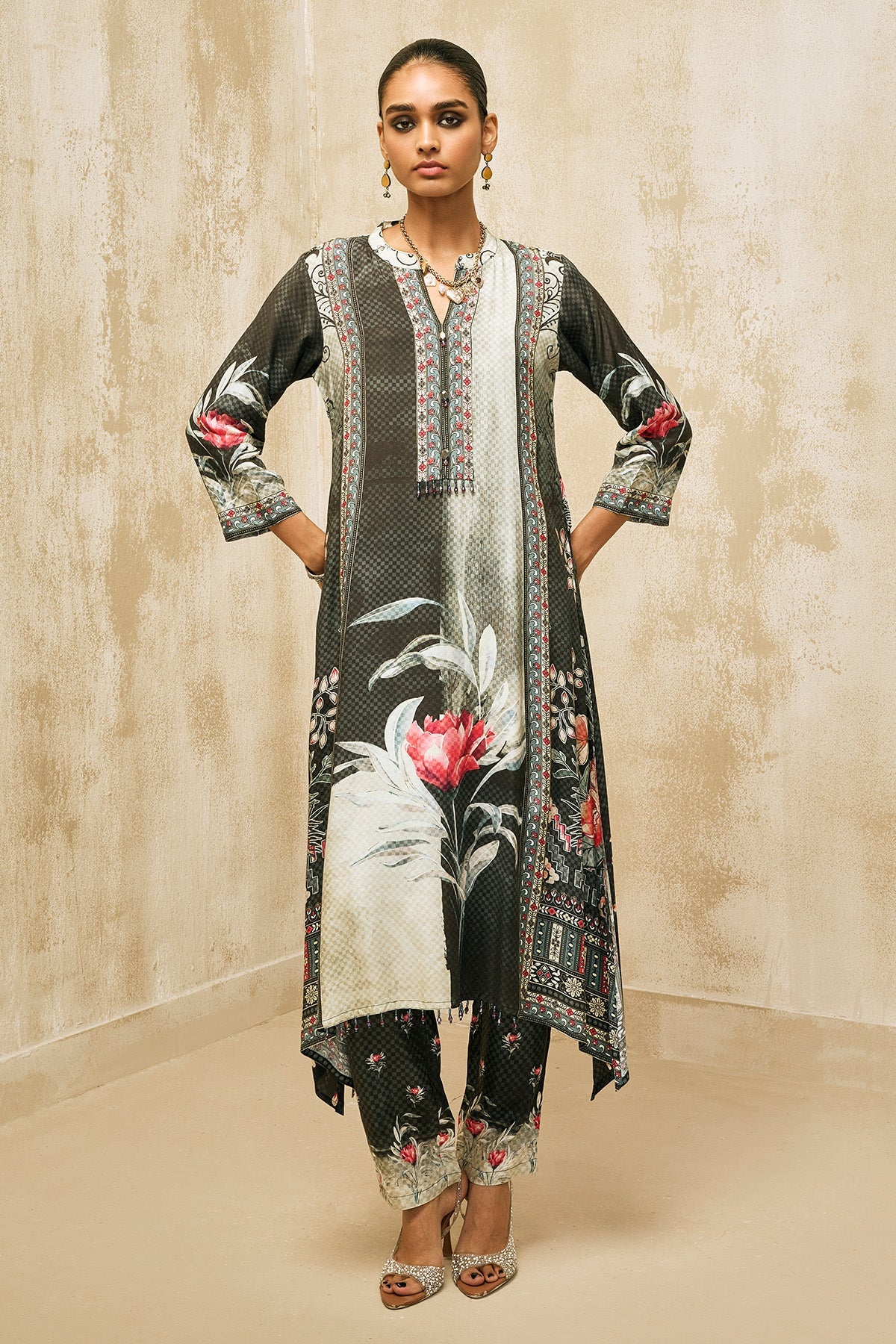 Multi Printed Kurta 3 Pcs Set
