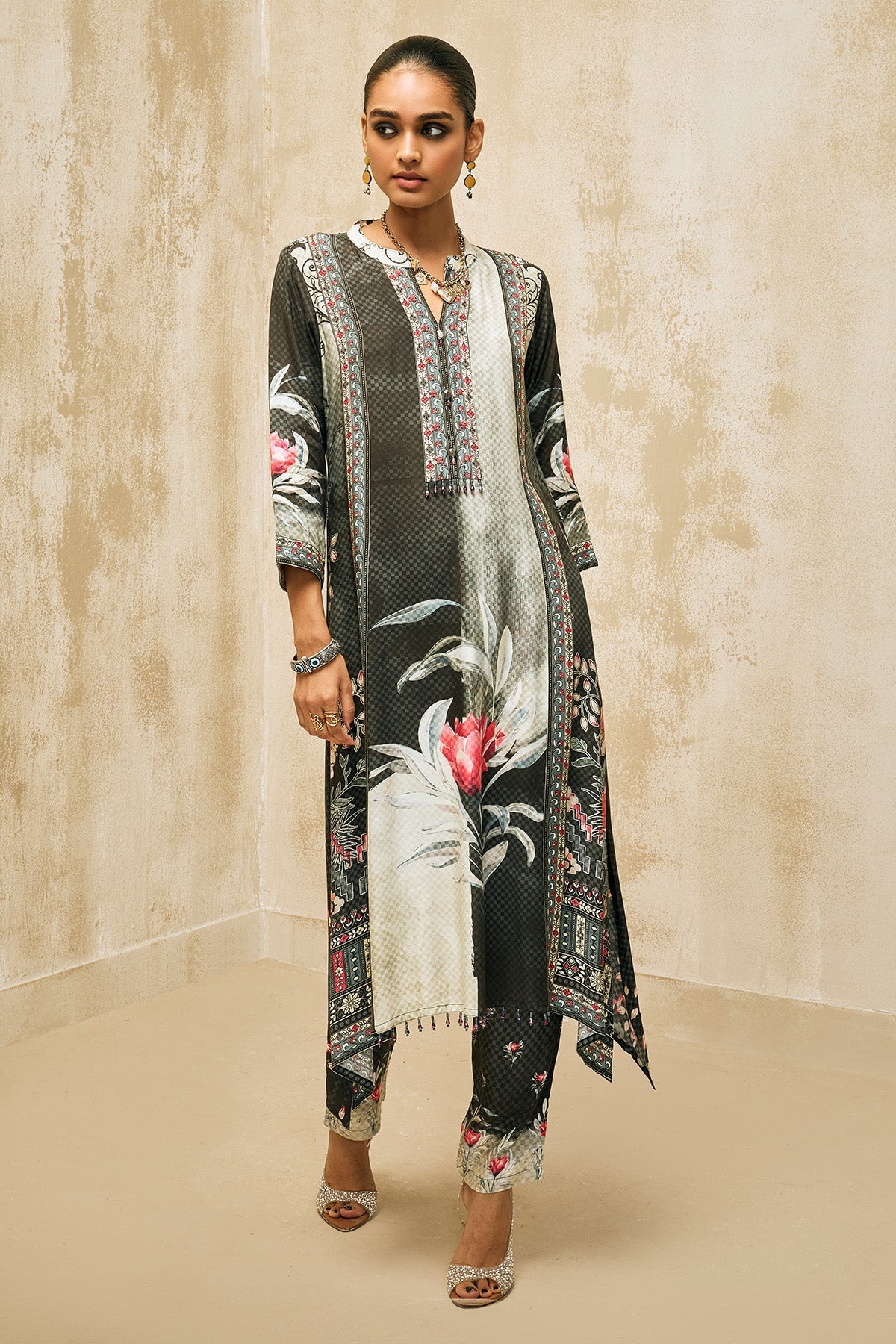 Multi Printed Kurta 3 Pcs Set