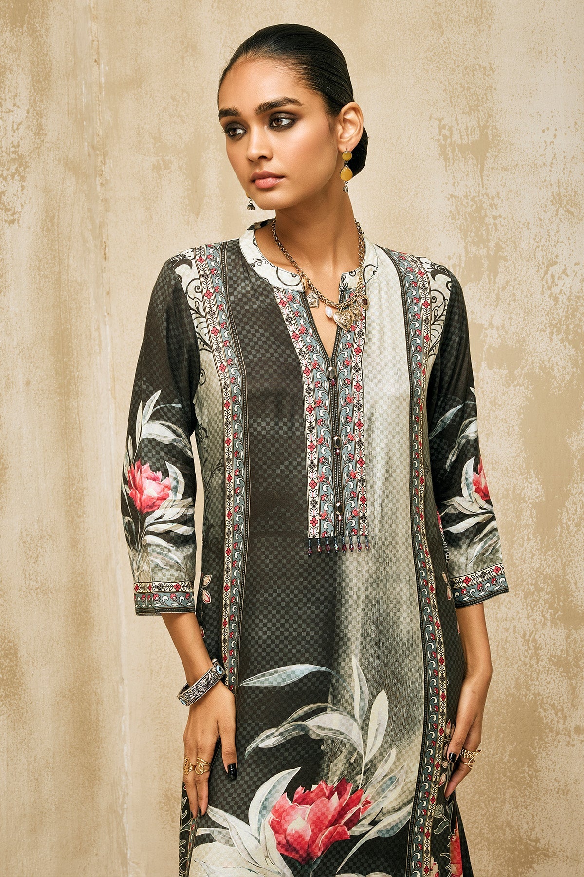 Multi Printed Kurta 3 Pcs Set
