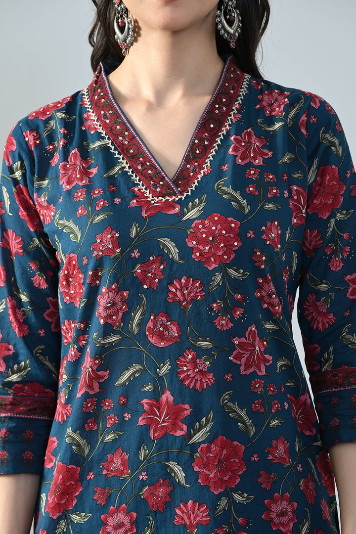 Blue Printed Kurta