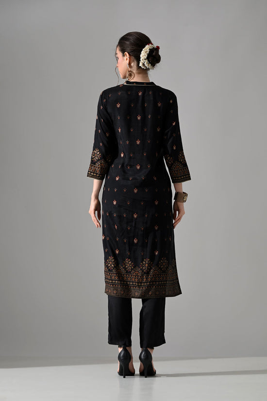 Black Printed Kurta Set