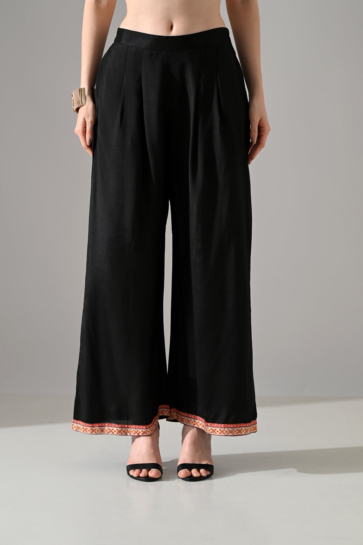 Black Printed Kurta 3 Pcs Set