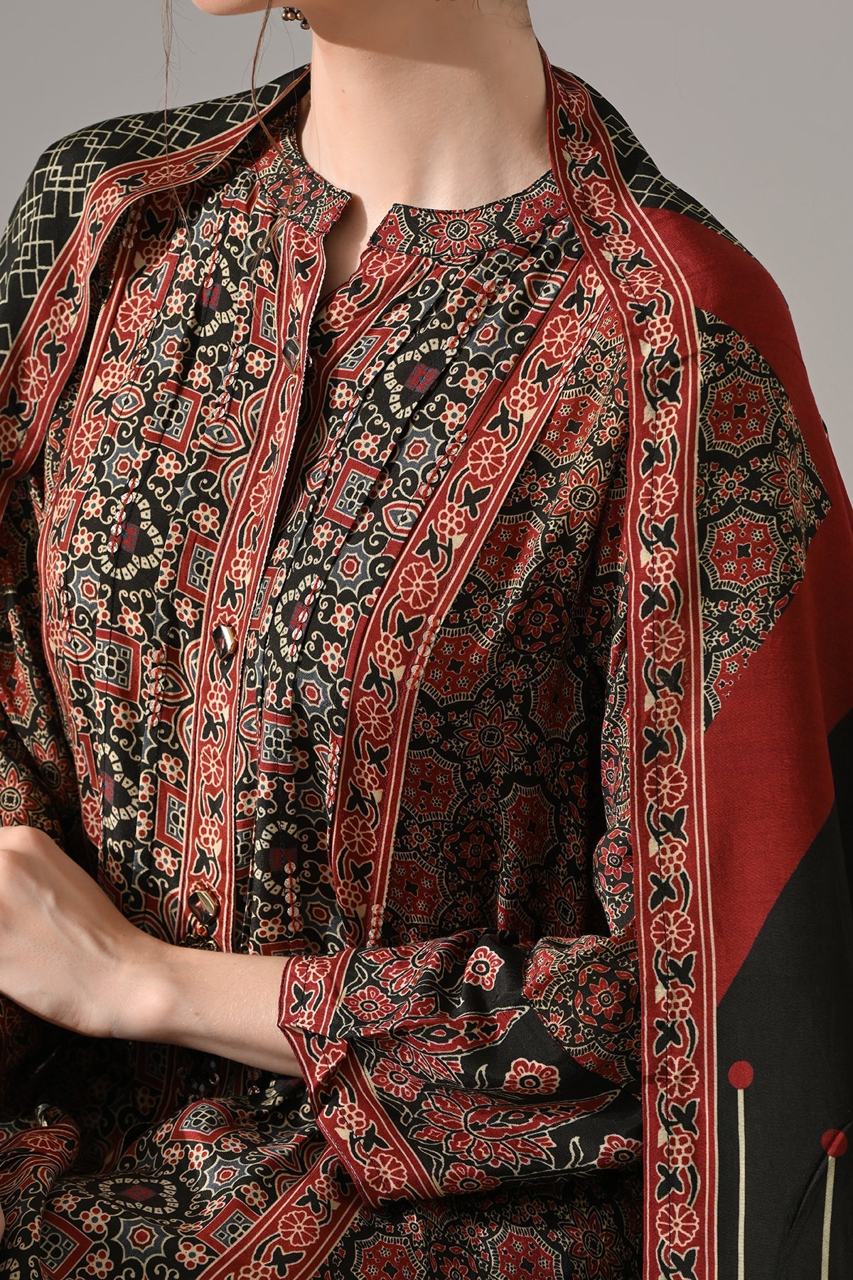Multi Printed Kurta 3 Pcs Set