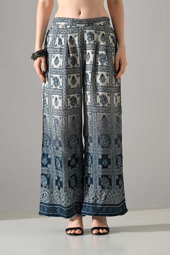 Blue Printed Kurta 3 Pcs Set