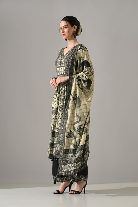 Green Printed Kurta 3 Pcs Set
