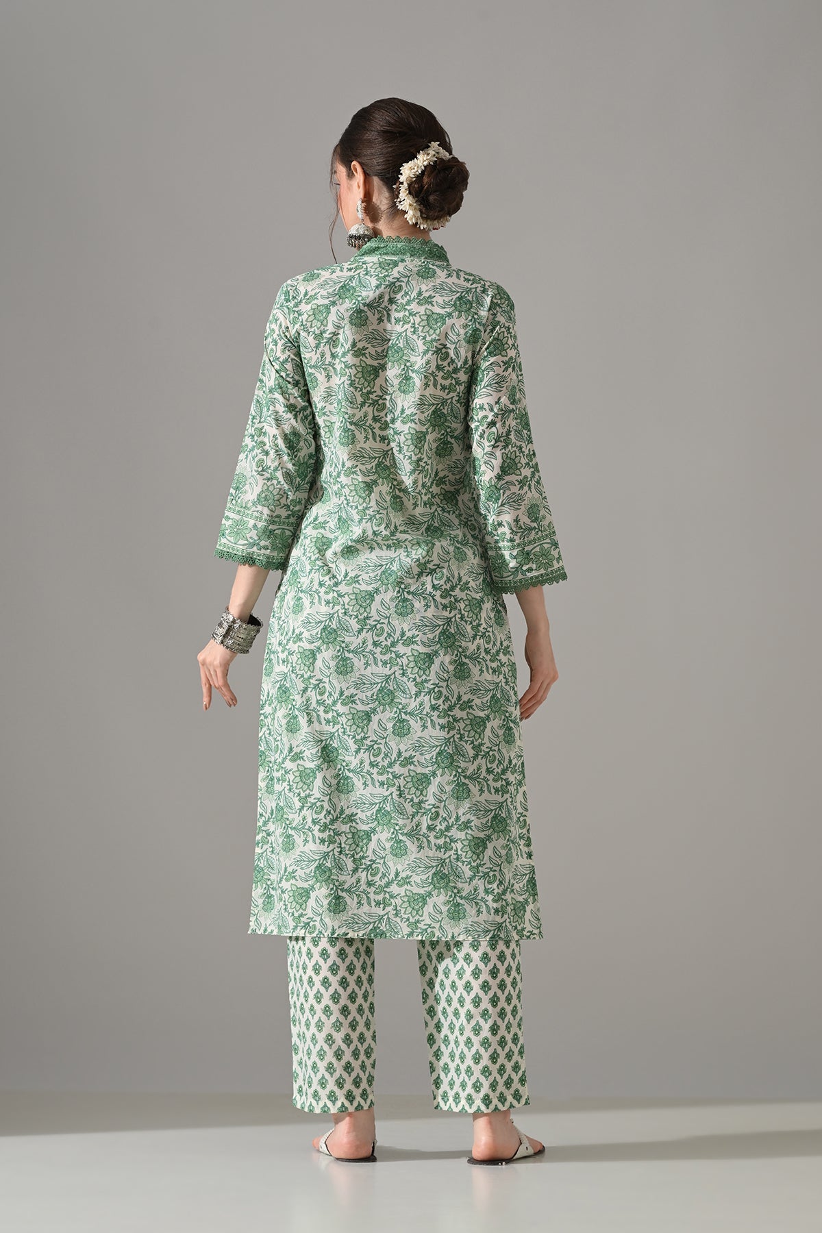 Cream Printed Kurta 2 Pcs Set