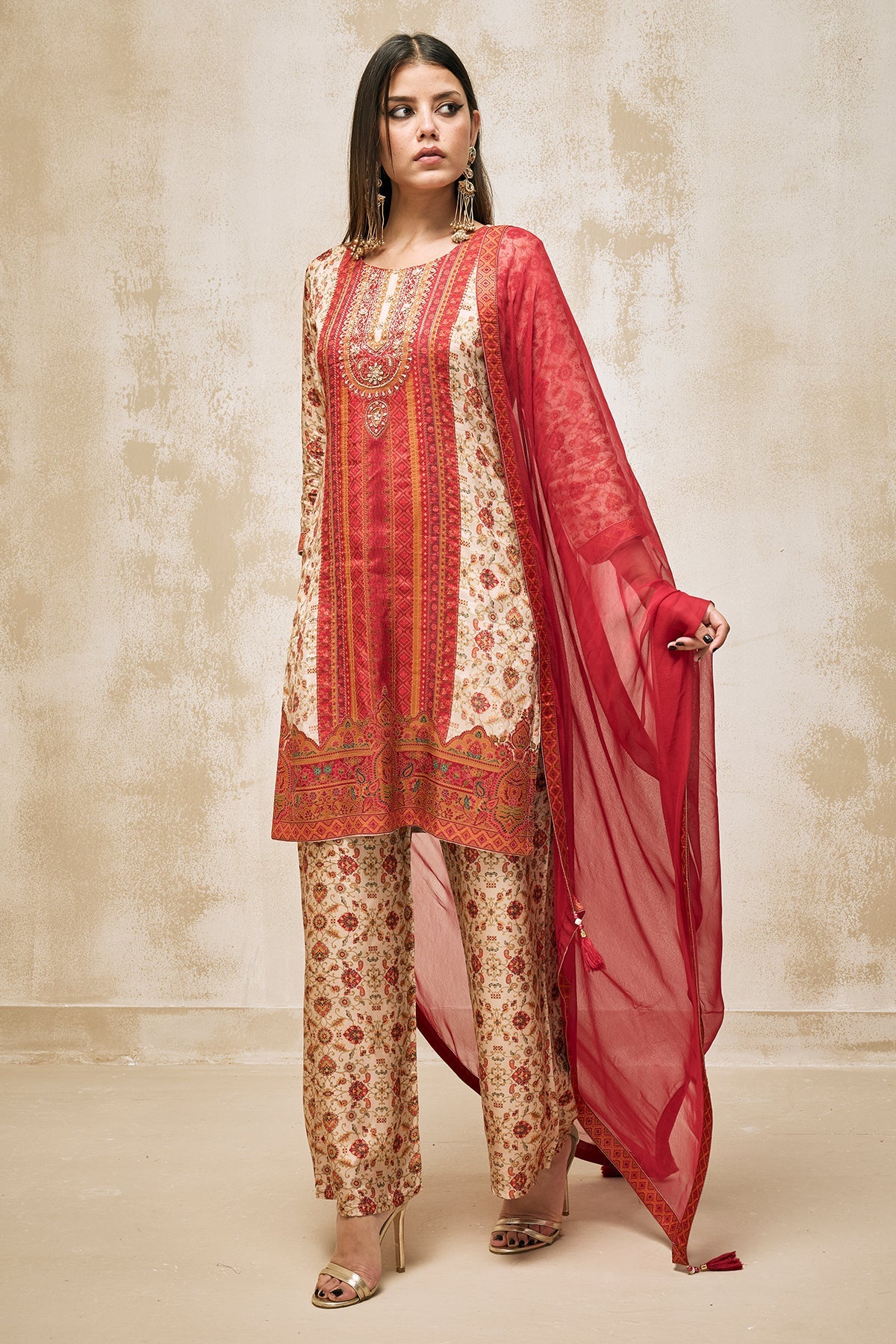 Multi Printed Kurta Set (3 Piece)