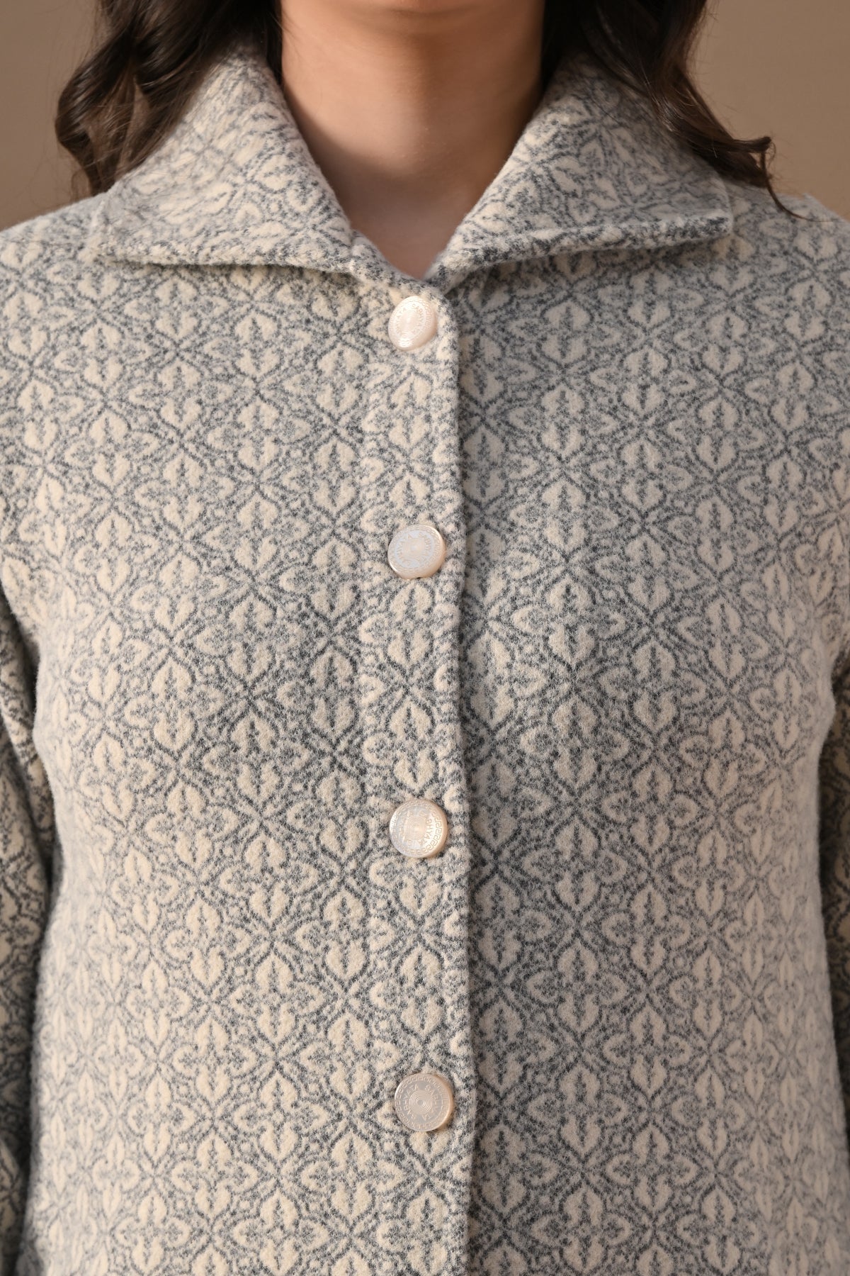 Winter Fawn Classic Collar Neck Overcoat