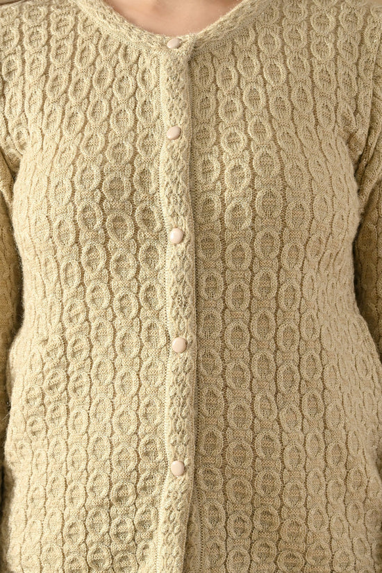 Winter Camel Knitted V-Neck Cardigan