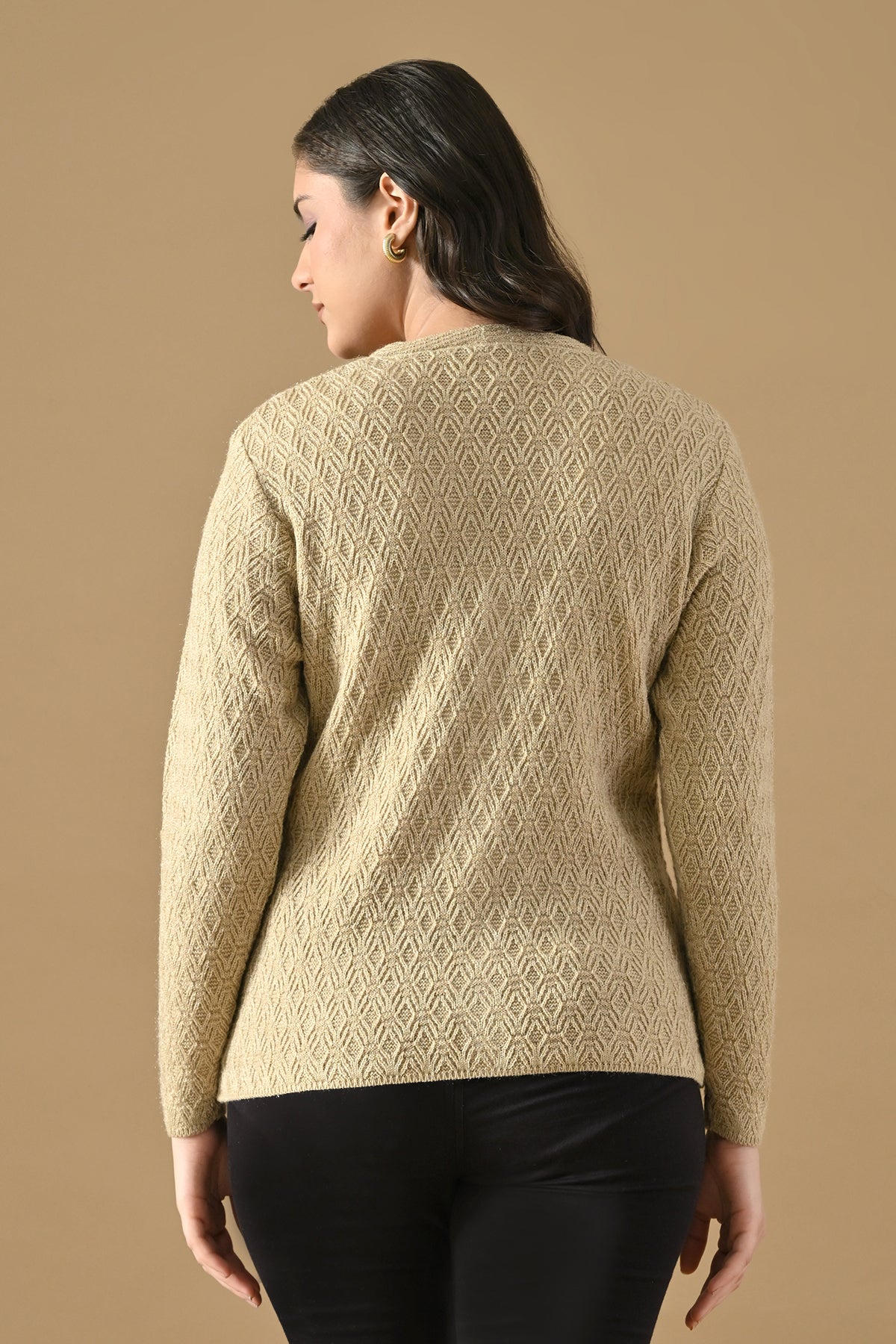 Winter Fawn Knitted V-Neck Cardigan