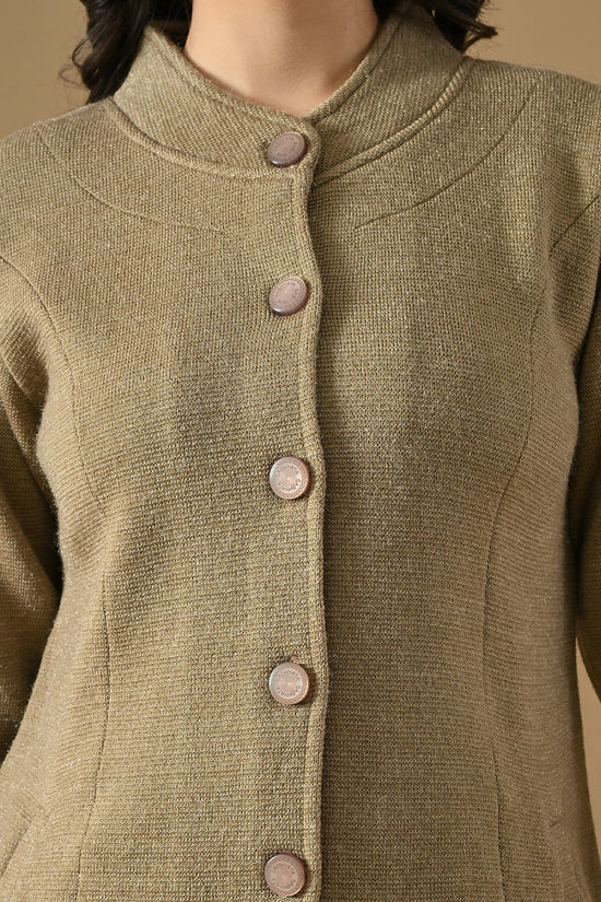 Winter Camel Woven Longline Cardigan