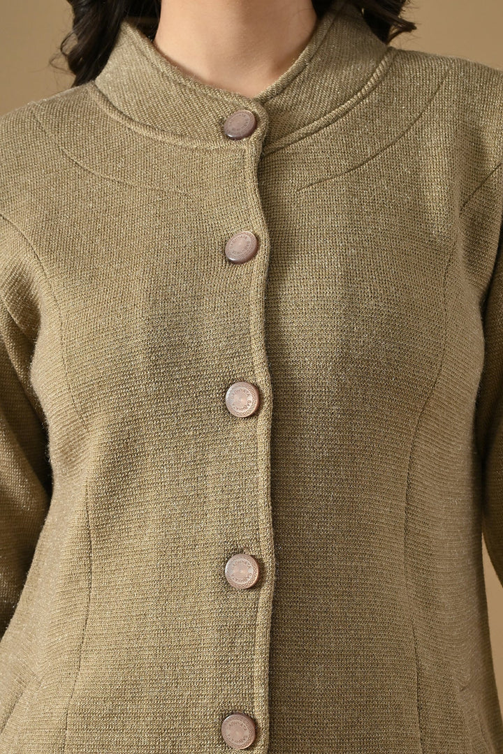 Winter Camel Woven Longline Cardigan