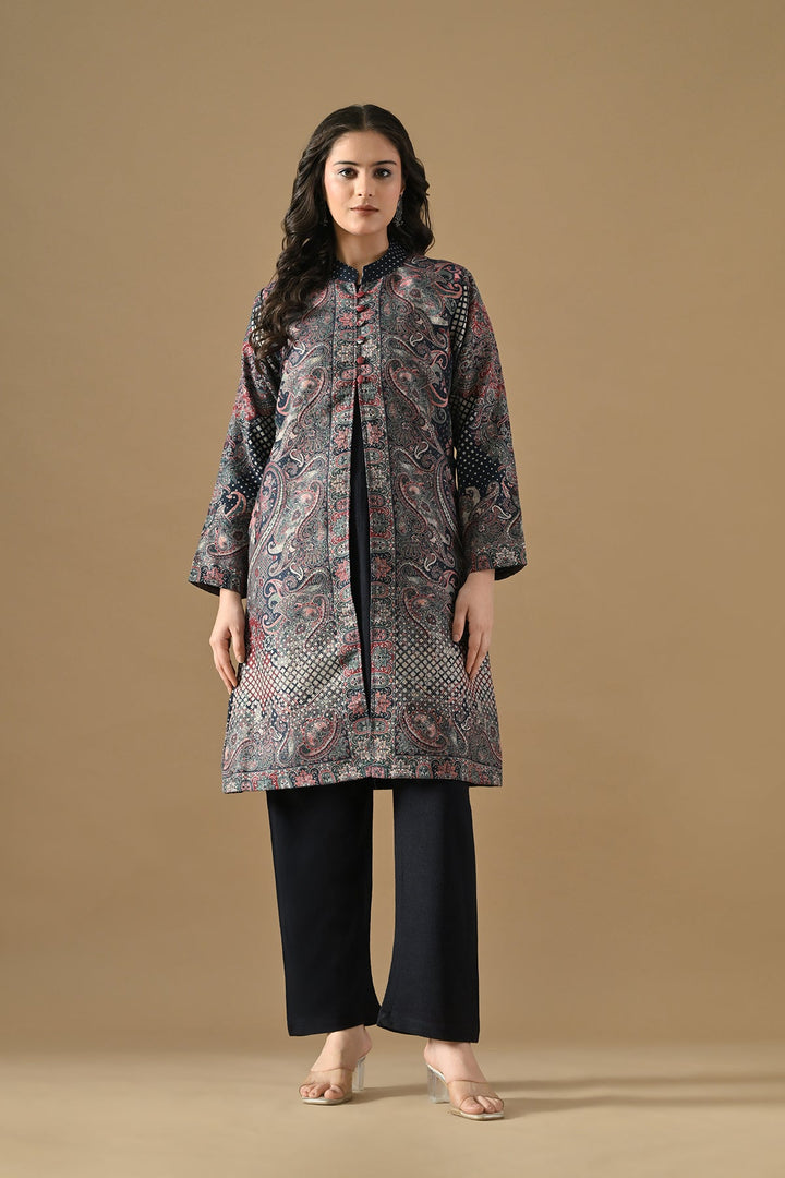Winter Multi Ethnic Motifs Printed Woven Co-Ord Set