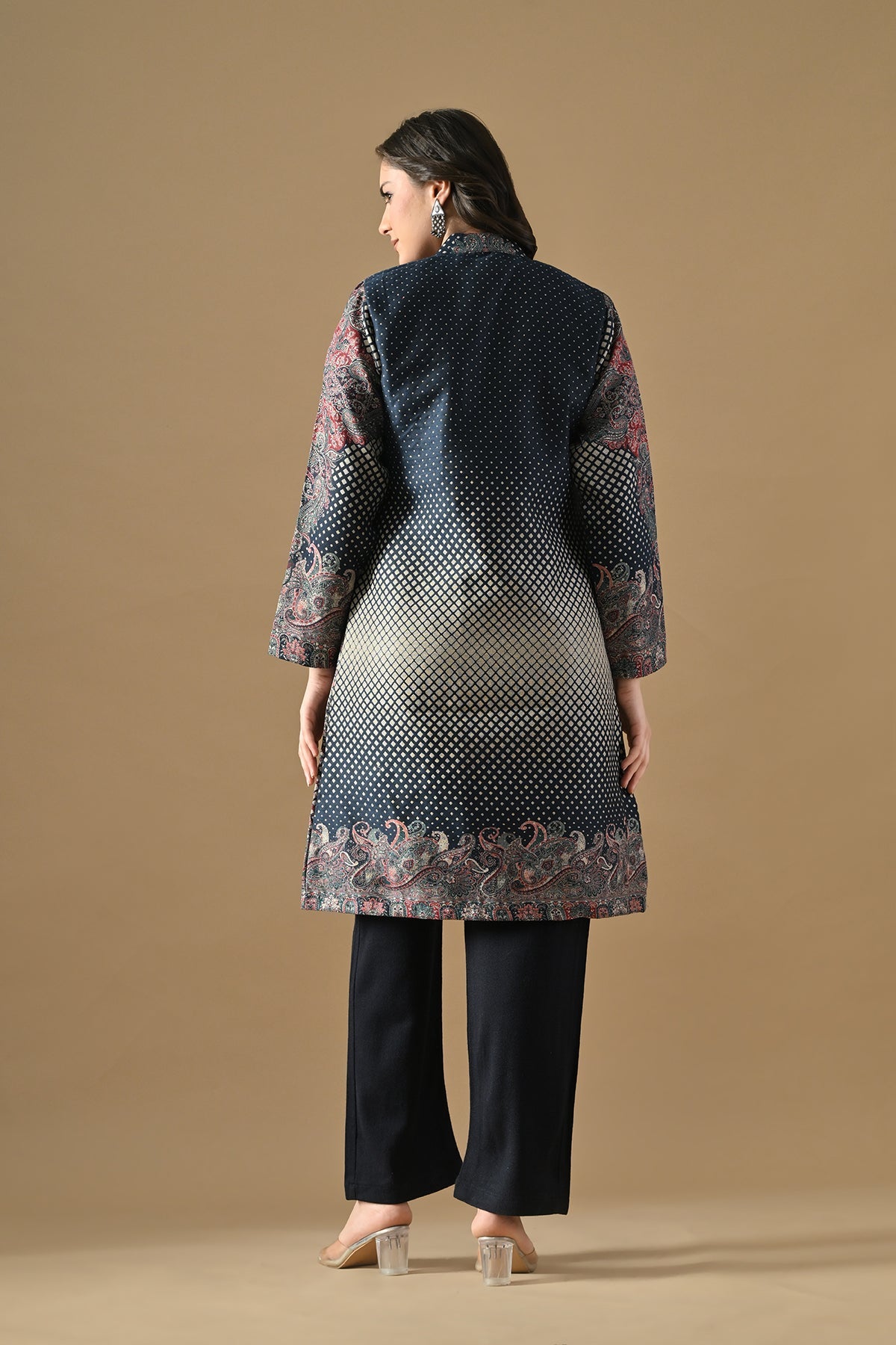 Winter Multi Ethnic Motifs Printed Woven Co-Ord Set