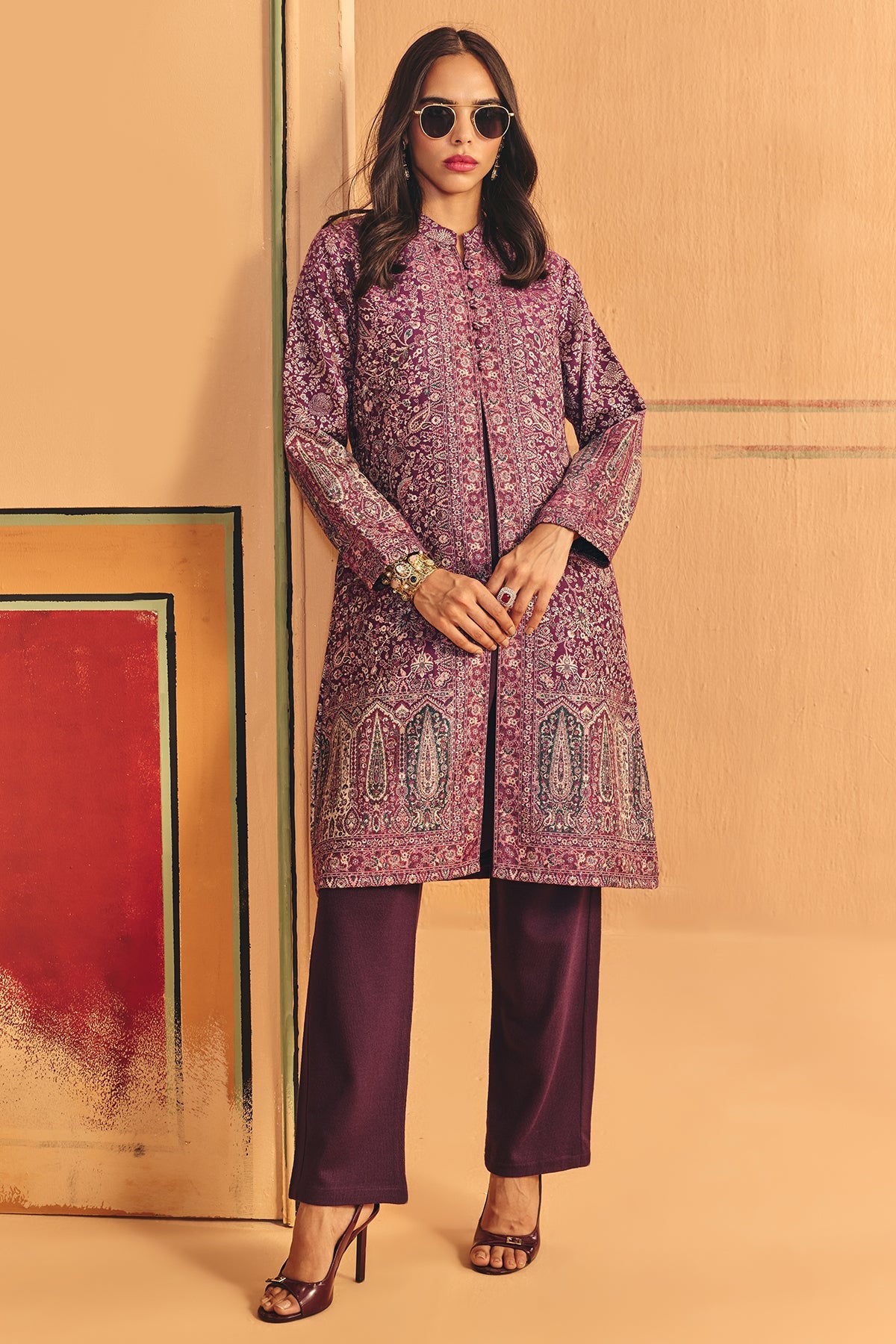 Winter Multi Printed Inner Shrug Set