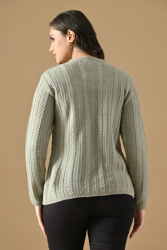 Winter Grey Knitted V-Neck Cardigan