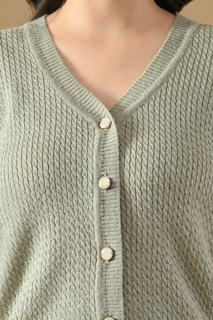 Winter Grey Knitted V-Neck Cardigan