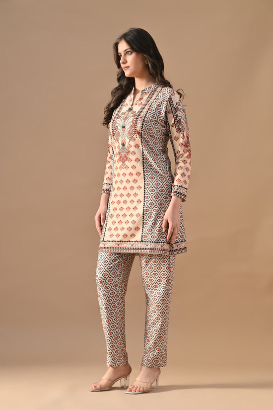 Winter Off-White Printed Woven Co-Ord Set