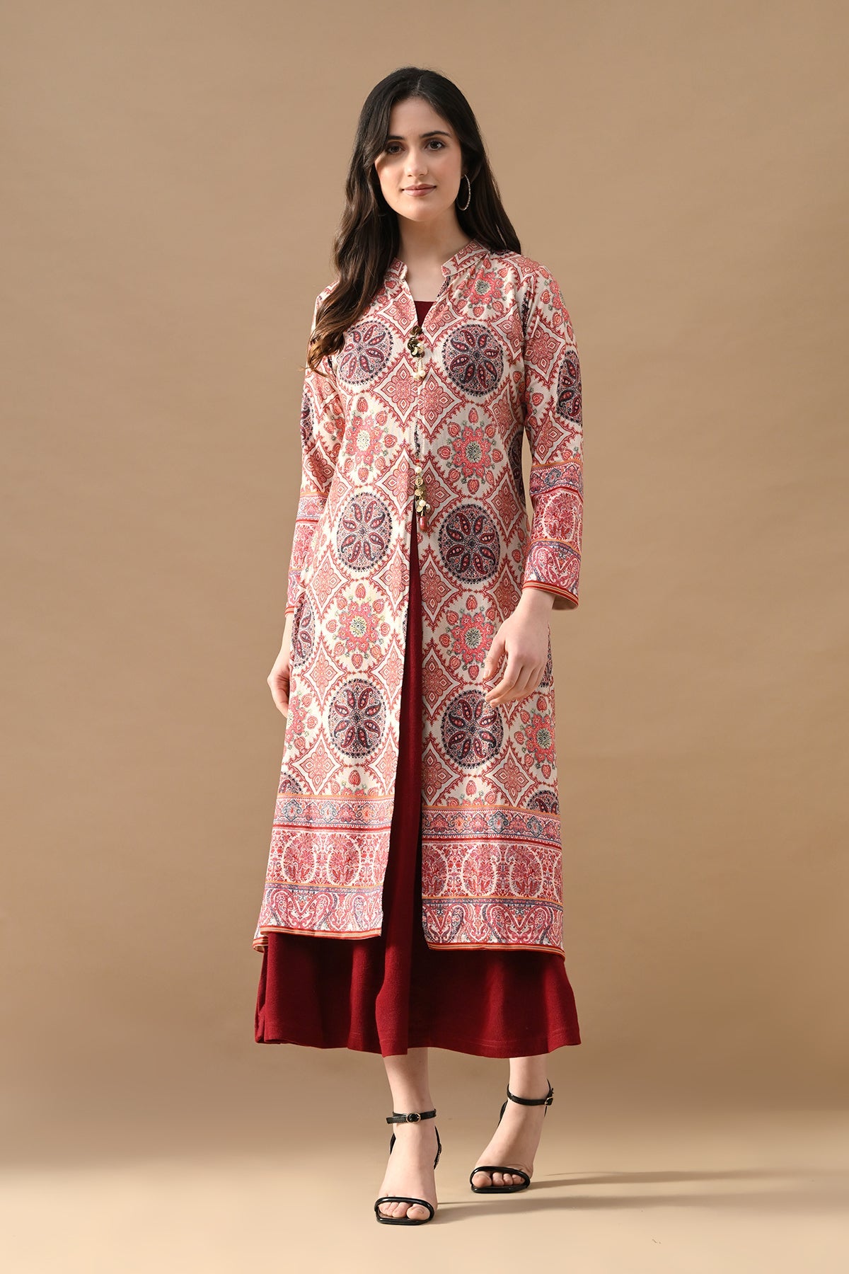 Winter Multi Printed Inner Shrug Set