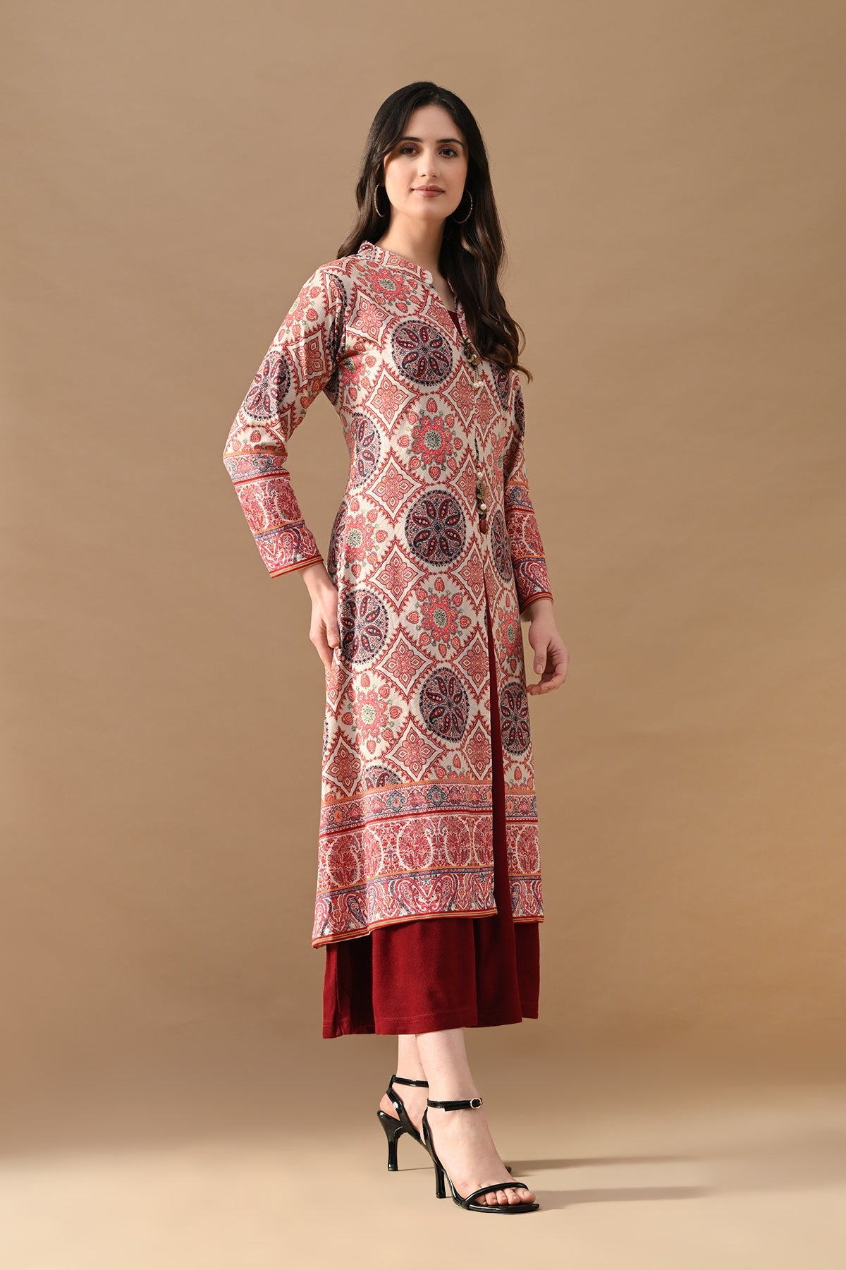 Winter Multi Printed Inner Shrug Set