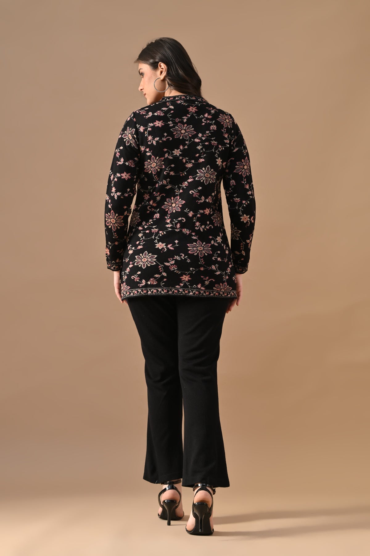 Winter Black Ethnic Motifs Woven Co-Ord Set