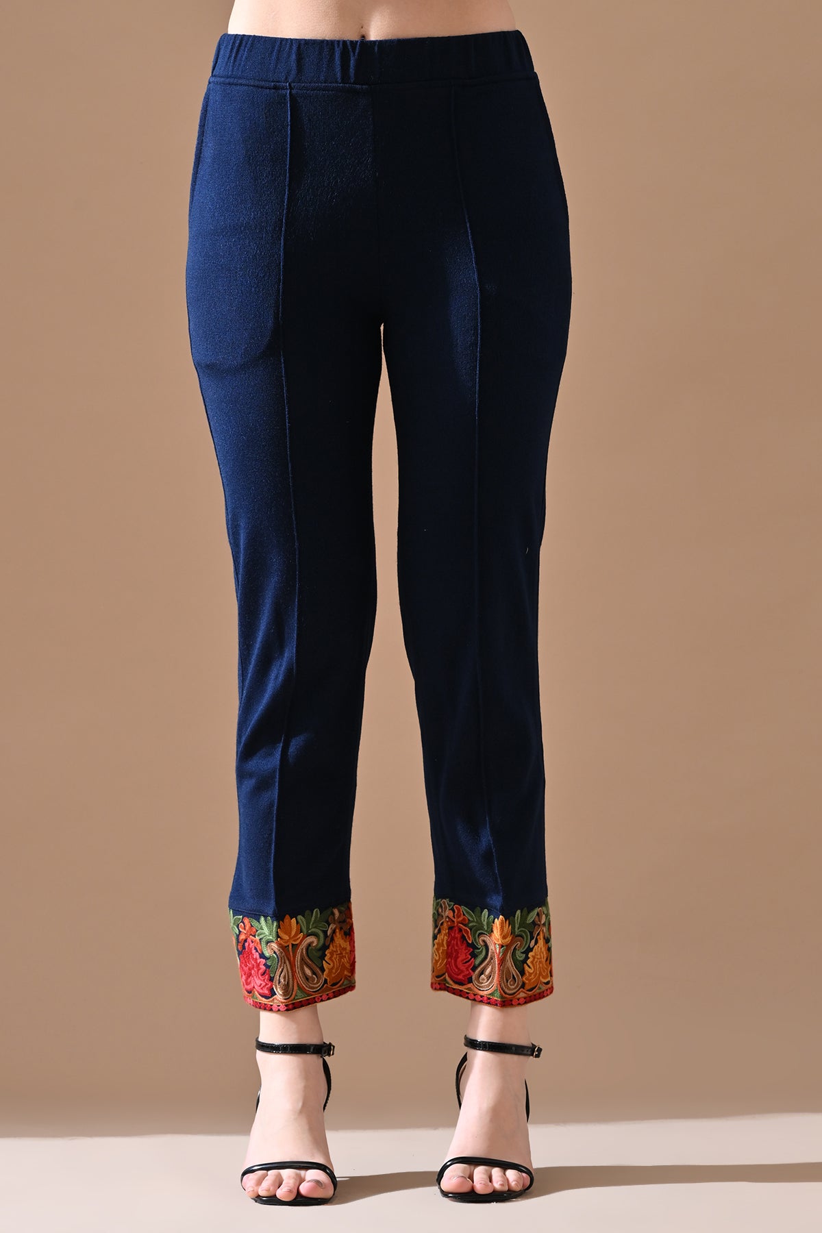 Winter Blue Embroideredred Ethnic Motifs Co-Ord 2 Pcs Set
