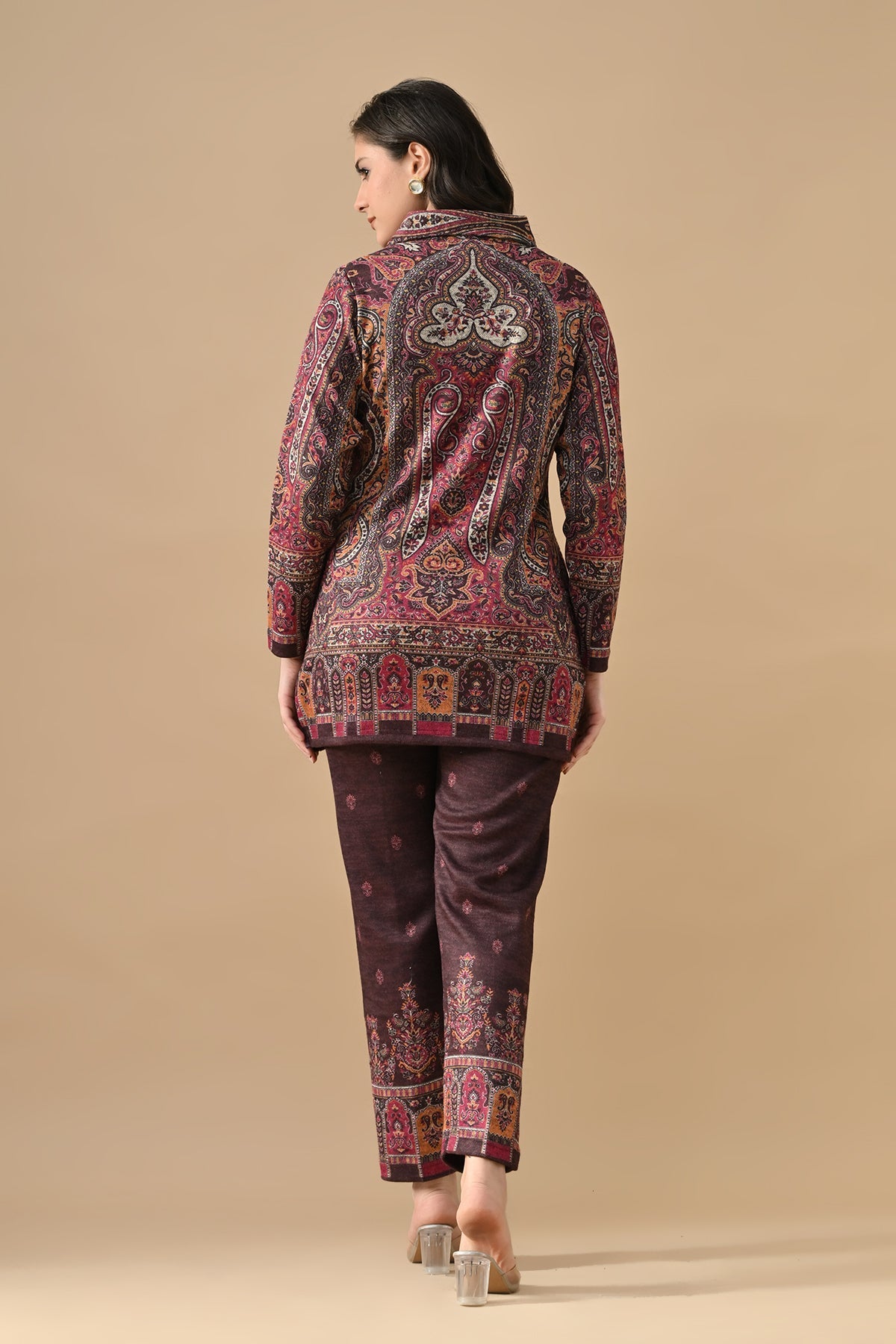 Winter Multi Ethnic Motifs Woven Co-Ord Set
