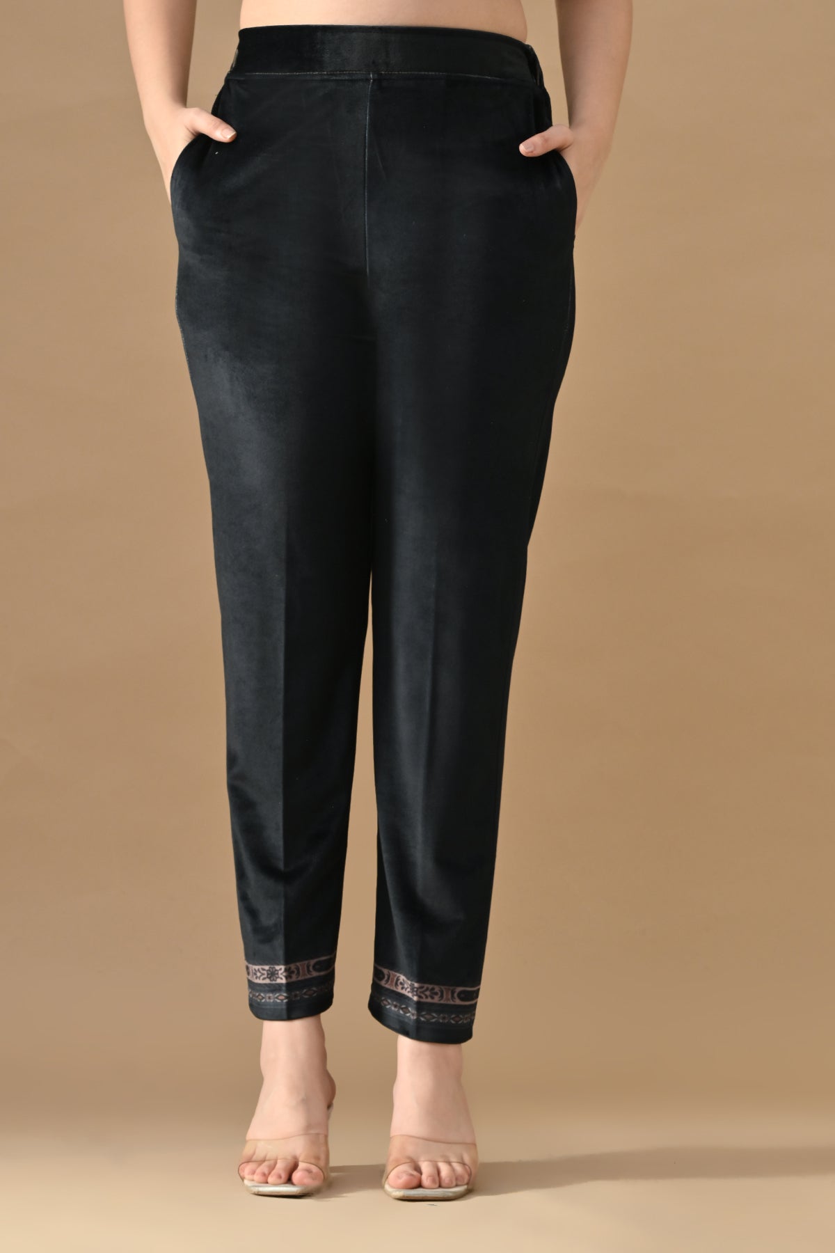 Winter Grey Printed Velvet Co-Ord Set