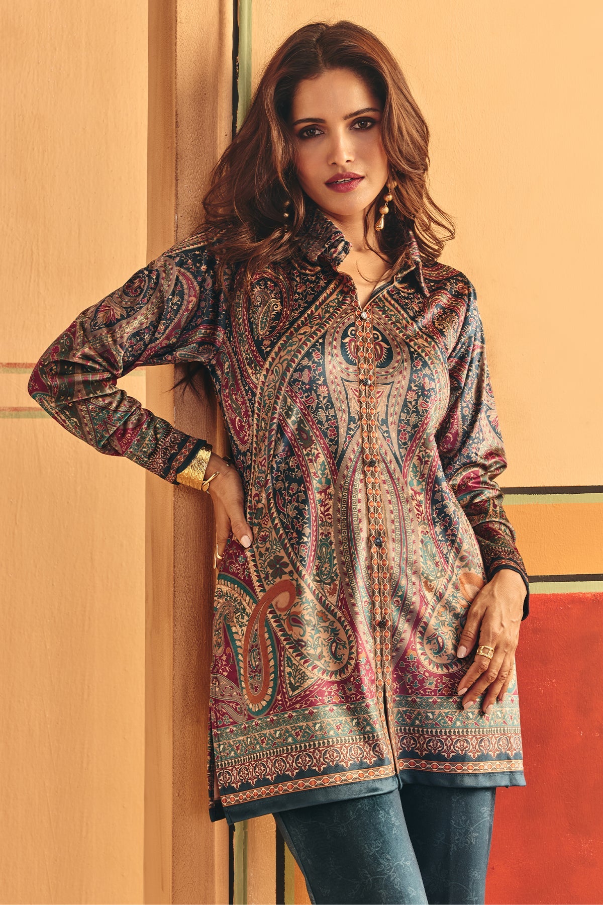 Winter Multi Printed Velvet Co-Ord Set