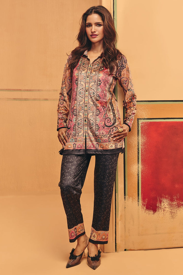 Winter Multi Printed Velvet Co-Ord Set