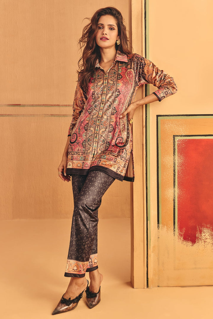 Winter Multi Printed Velvet Co-Ord Set