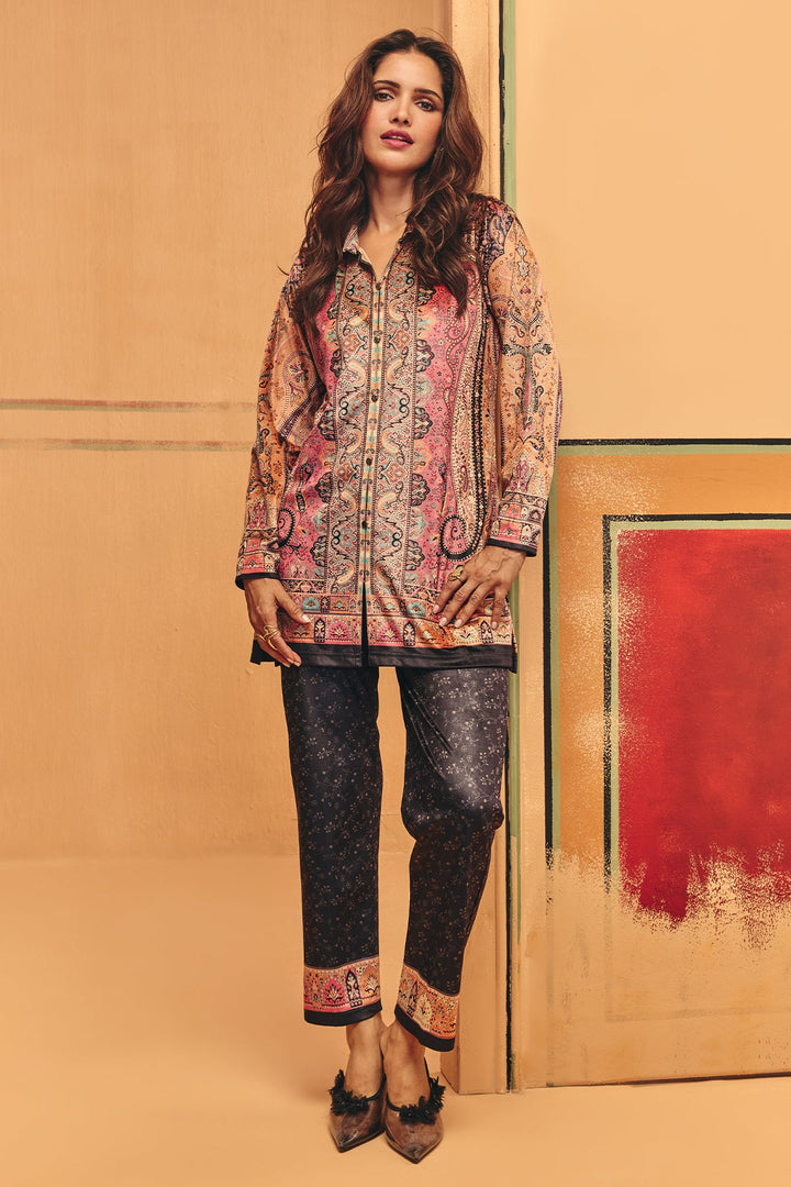 Winter Multi Printed Velvet Co-Ord Set