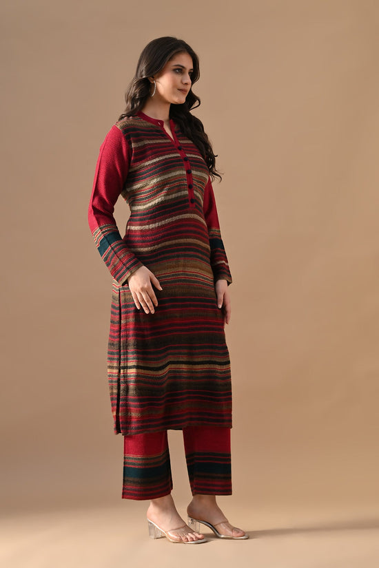 Winter Multi Self Design Woven Kurta Set