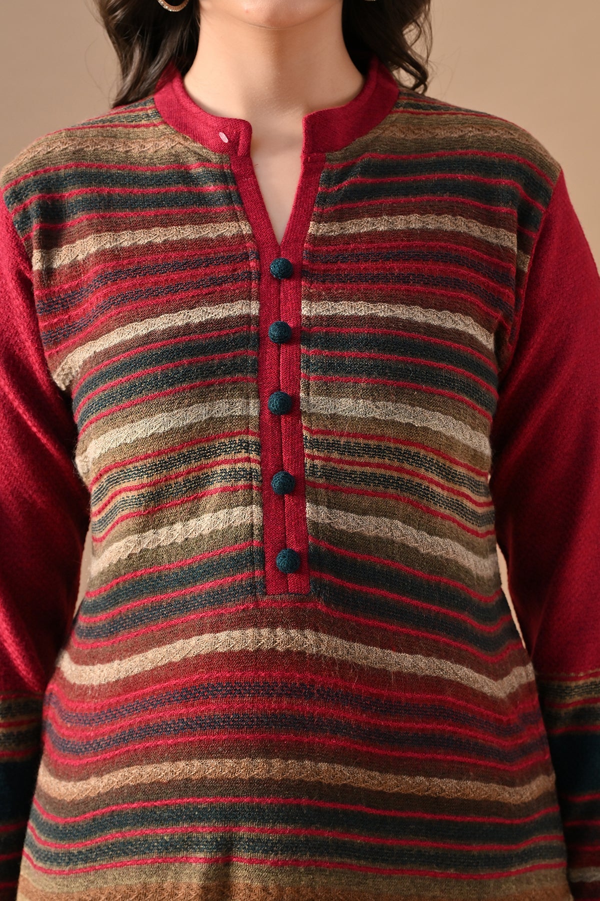 Winter Multi Self Design Woven Kurta Set