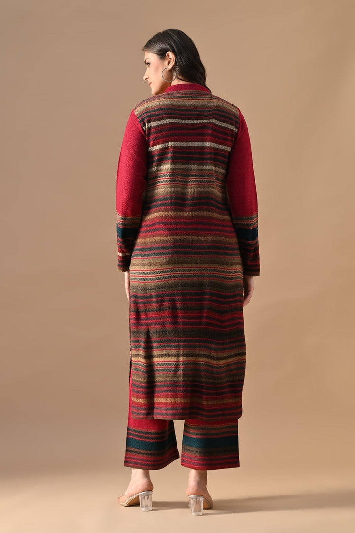 Winter Multi Self Design Woven Kurta Set