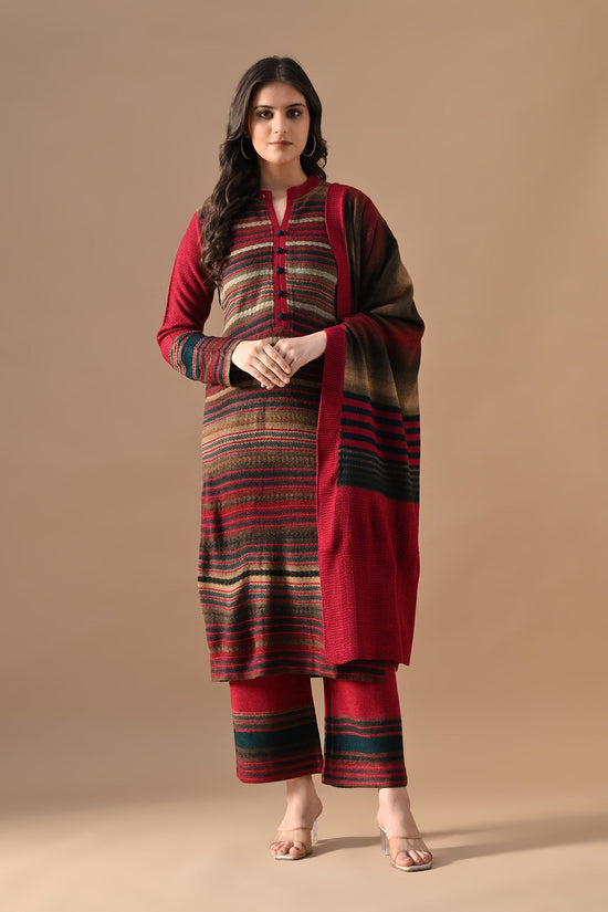 Winter Multi Self Design Woven Kurta Set