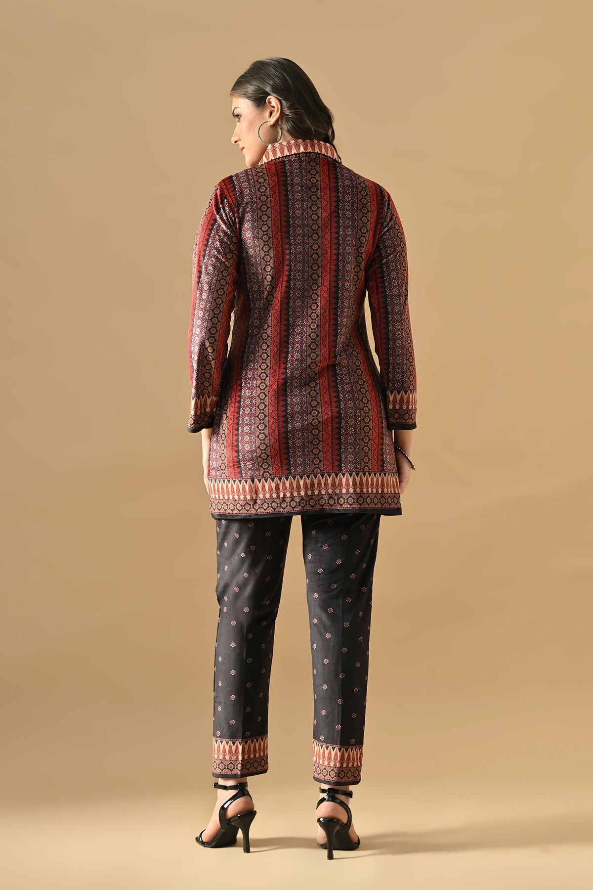 Winter Multi Printed Velvet Co-Ord 2 Pcs Set