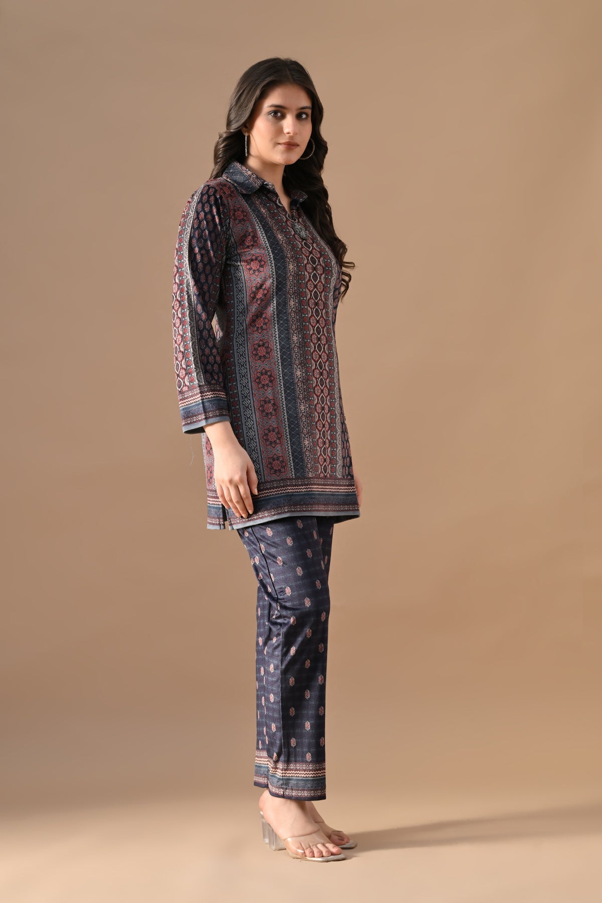 Winter Multi Printed Velvet Co-Ord Set