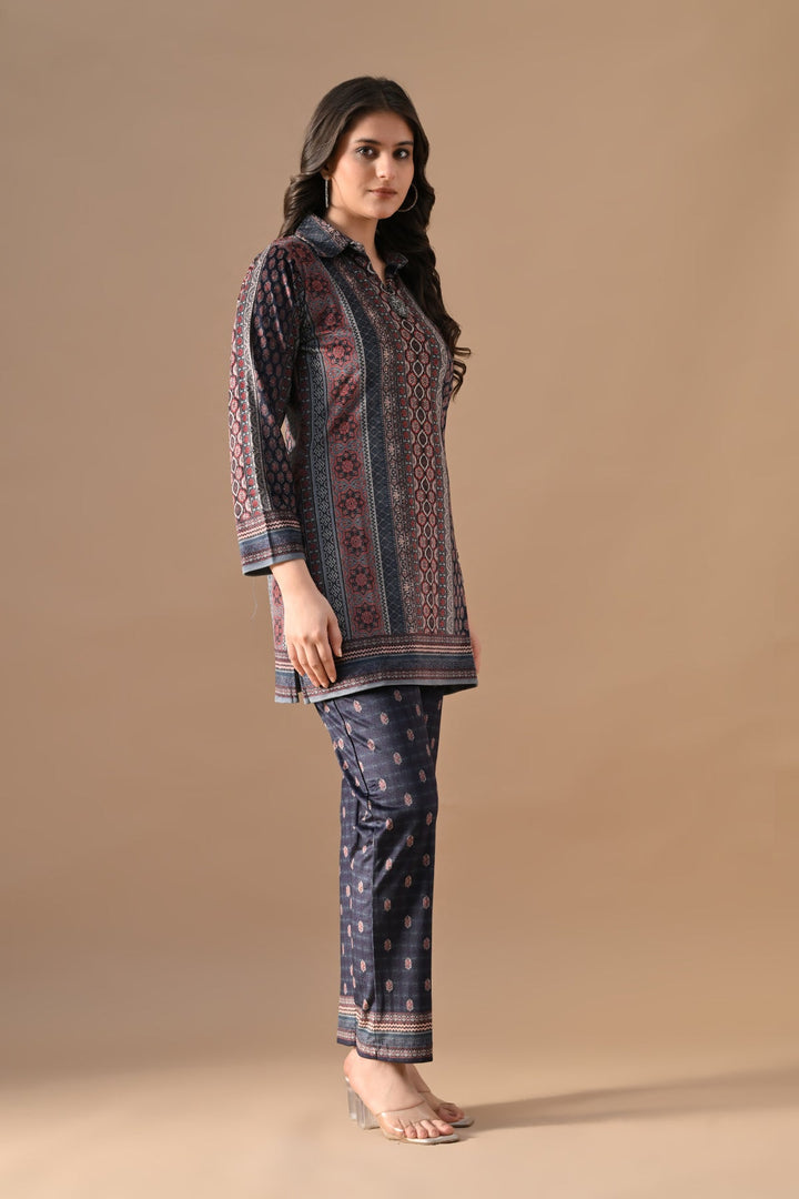 Winter Multi Printed Velvet Co-Ord Set